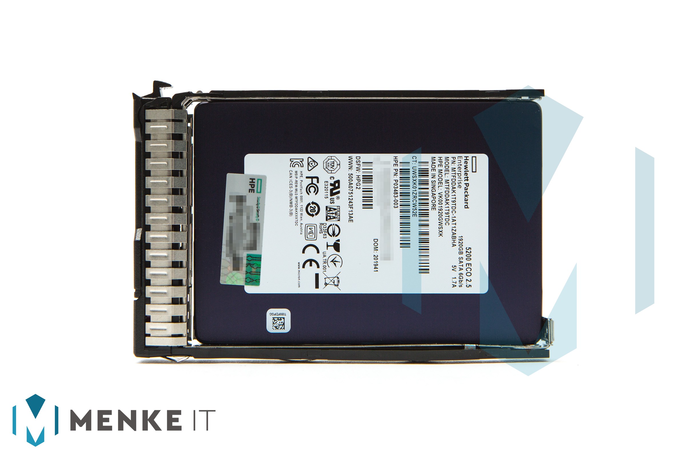 HPE 1.92TB SSD SATA Read Intensive RI SC DS P05314-001 P03483-003