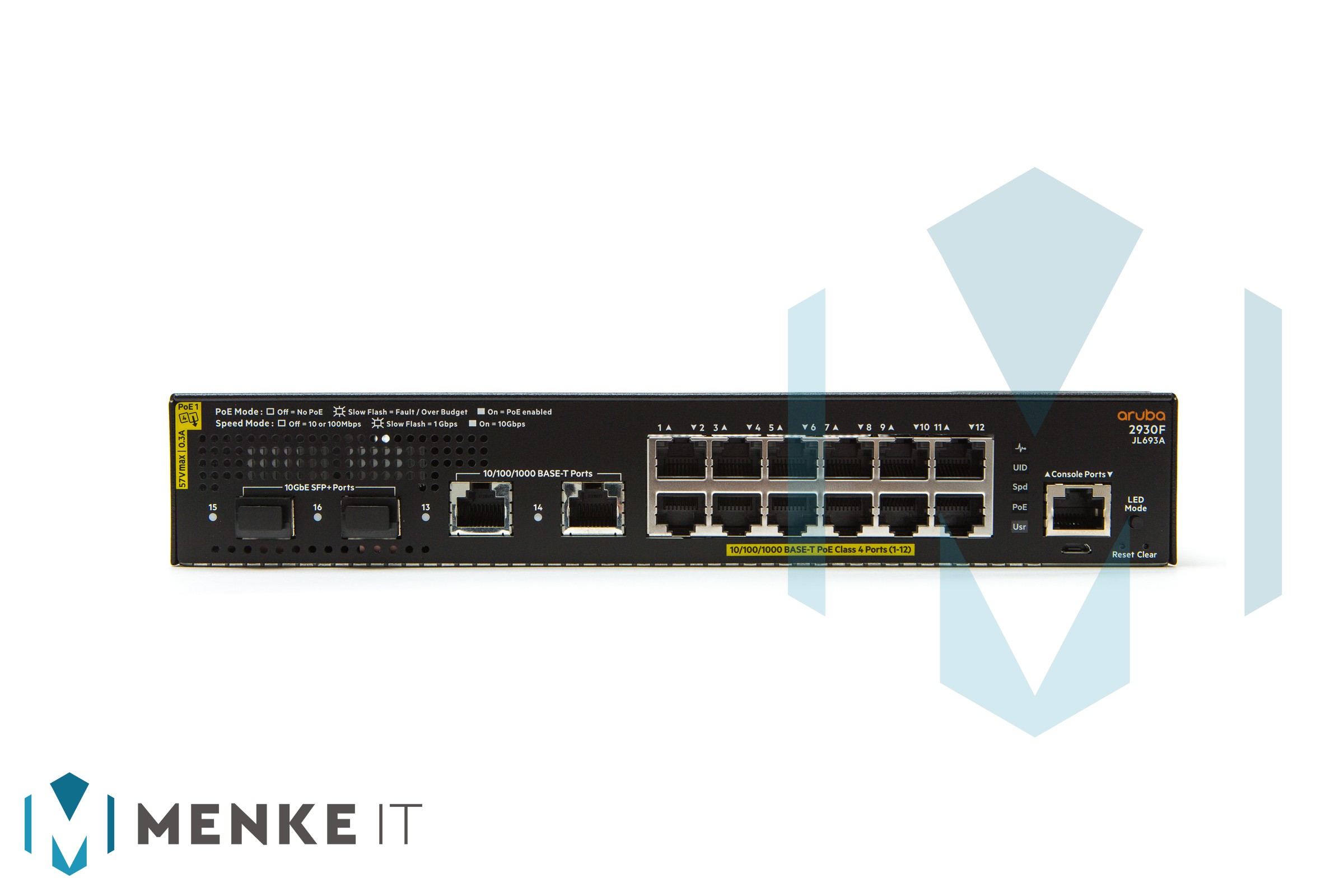 HPE Aruba 2930F 12G PoE+ 2G/2SFP+ Switch JL693A